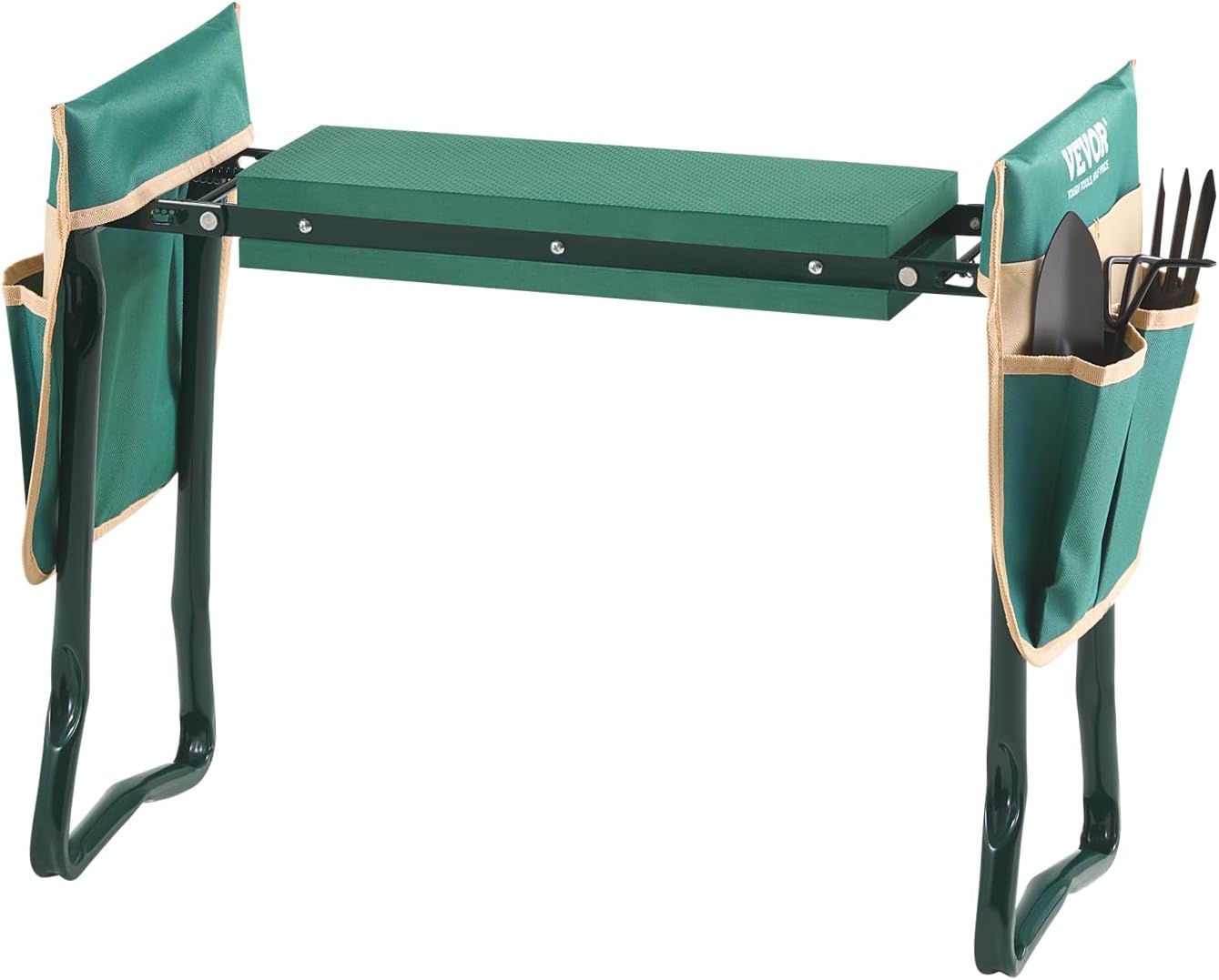 VEVOR Garden Kneeler and Seat Heavy Duty, Kneeling Bench for Gardening | Portable Garden Stool with Kneeling Pad and 2 Tool Bags, Garden Chair to Relieve Knee & Back Pain, Great Gifts for Seniors