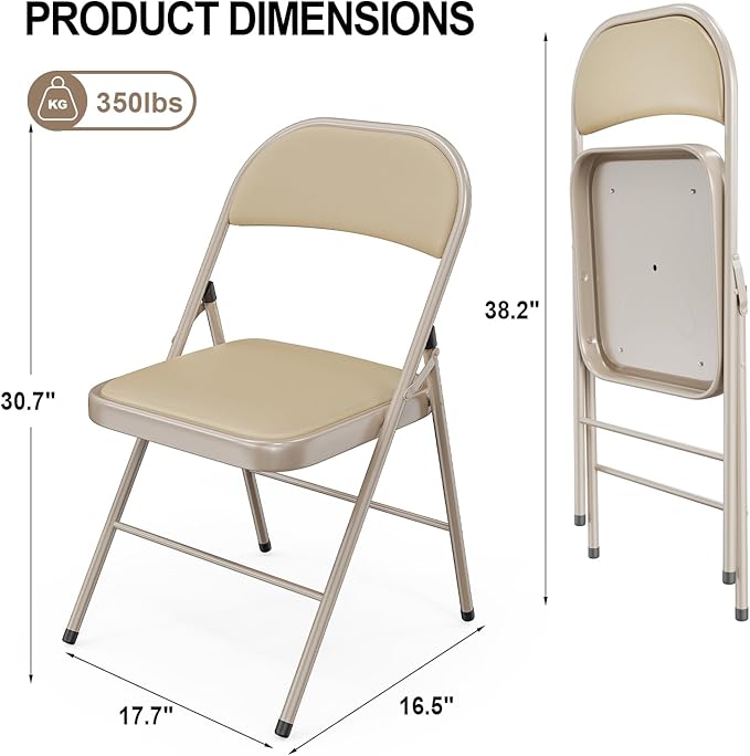 VINGLI 6 Pack Folding Chairs - Image 3