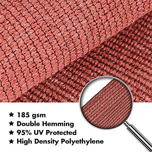 KANAGAWA 10'x10' Rust Red Sun Shade Sail Square
