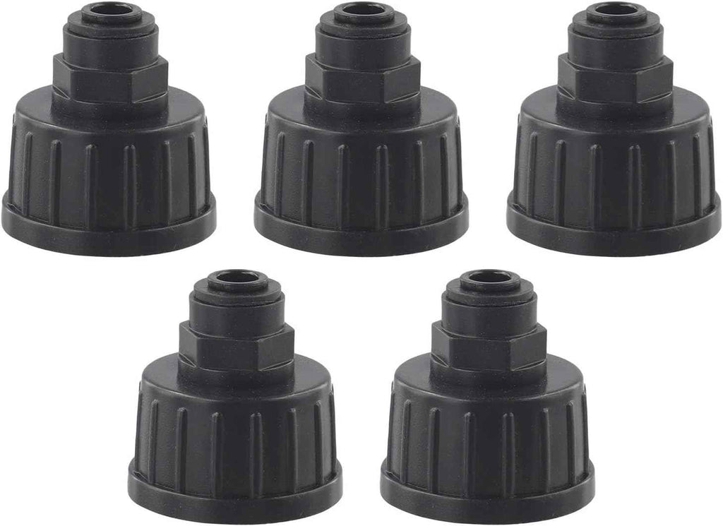 5 Pack Irrigation Connectors Atomization Joint Garden Watering System Adjustable Spray Fittings Black and White 5PC Set(Black)