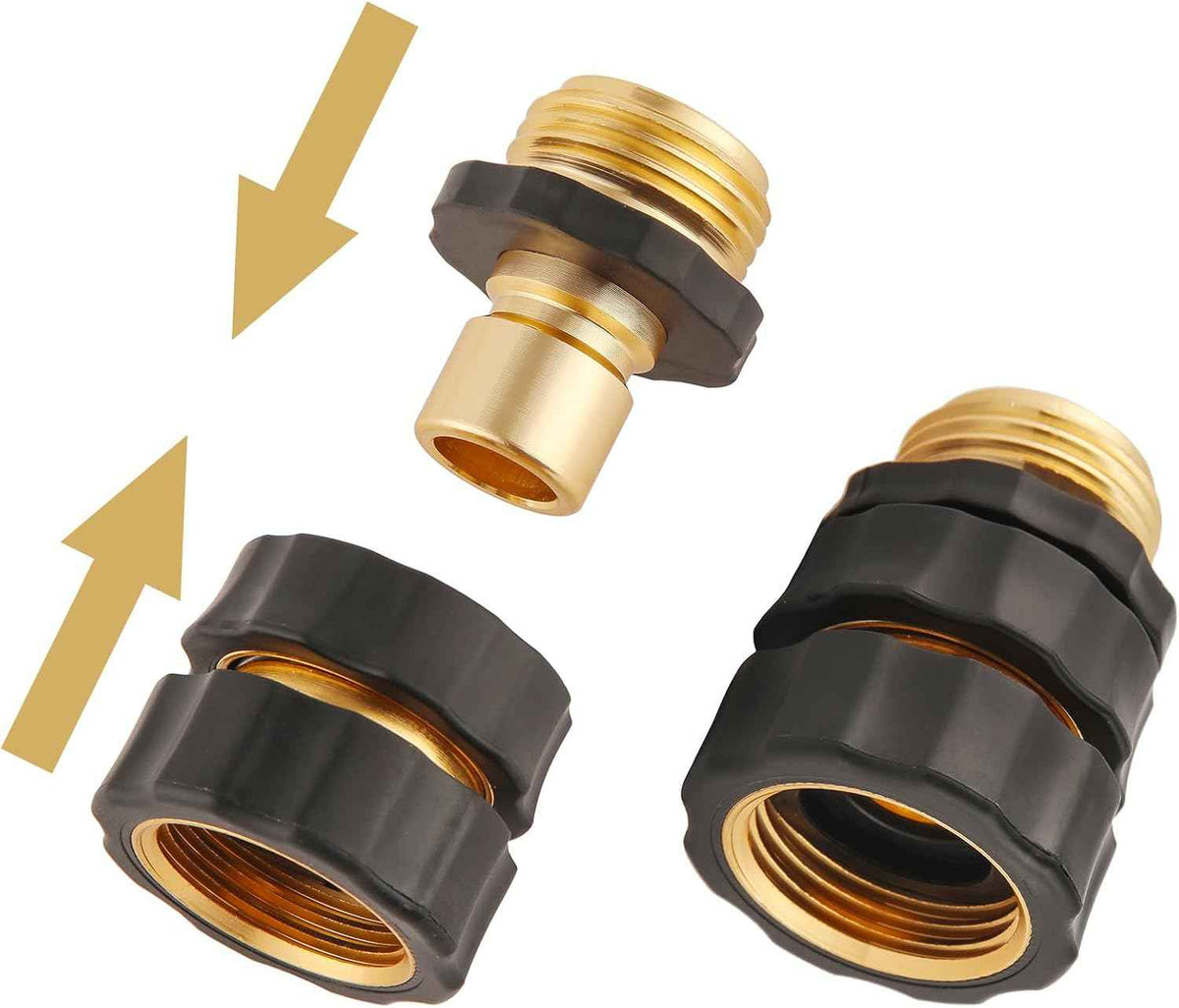BILAL 6 Set Quick Connect Hose Fittings for Garden Hose Quick Connector | 3/4 Inch GHT Male and Female Attachment Quick Release Water Hose Adapter with Gasket