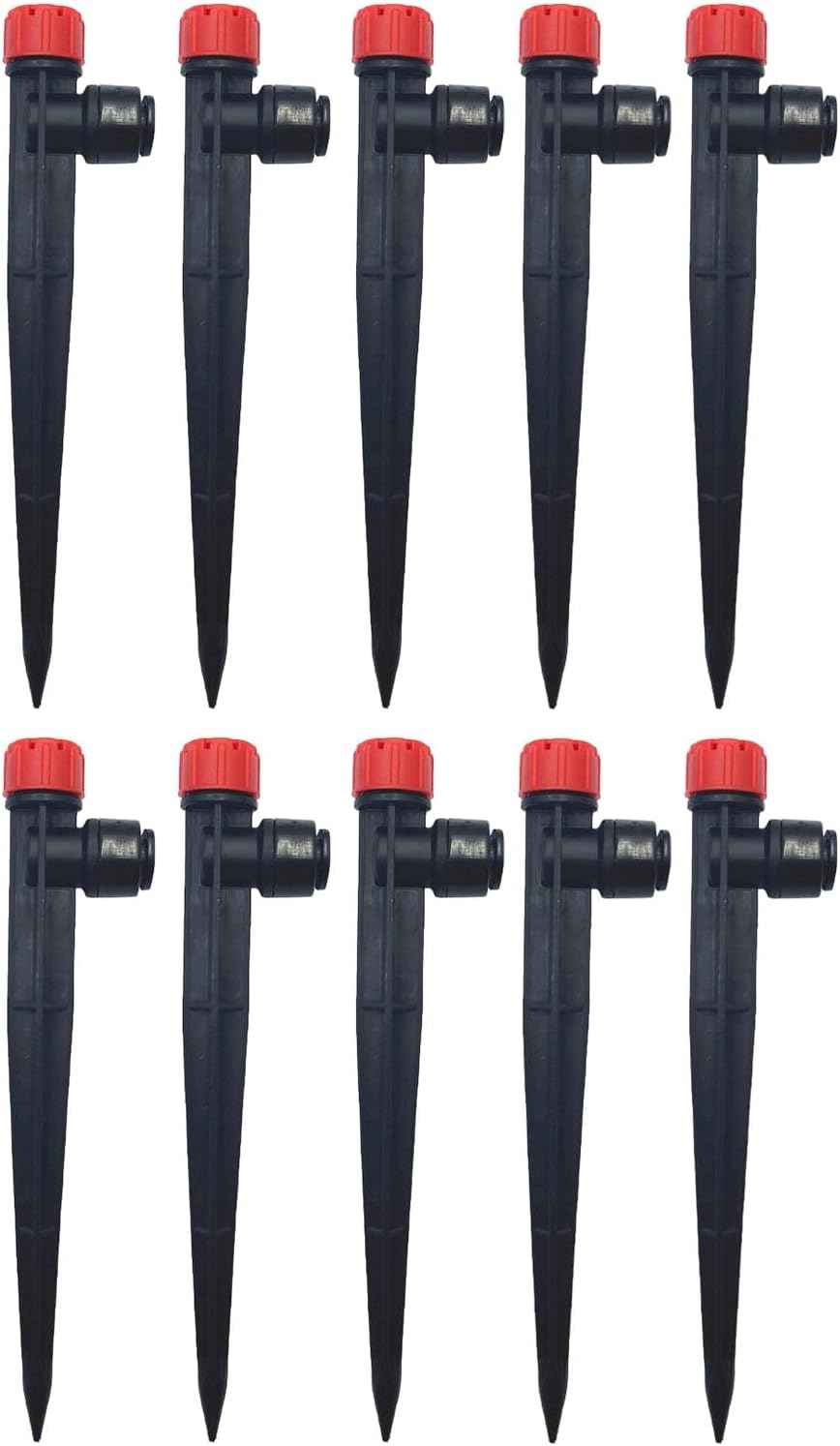 10Pcs Professional 360 Degree Rotating Watering Irrigation Sprinkler Sprayer Stake Connector Farm Greenhouse Plant Drought Plant Irrigation