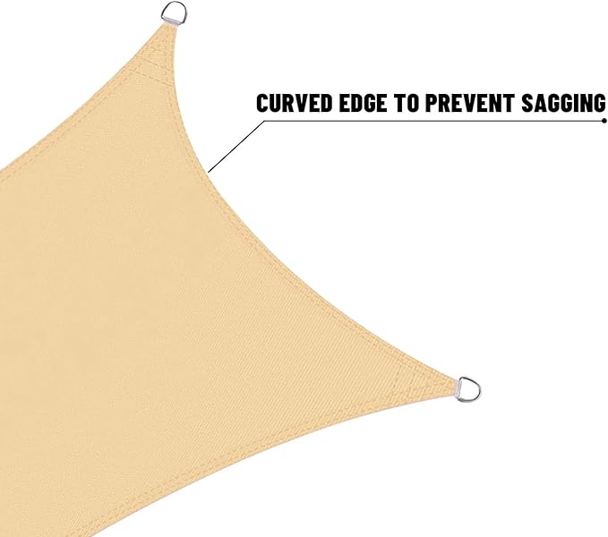 LOVE STORY Right Triangle 12'x20'x22.4' Waterproof Sun Shade Sail Canopy UV - Image 8