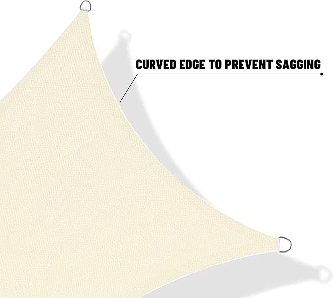SUNNY GUARD Custom Size 18'x24'x30' Triangle Butter Cream UV Block Sunshade - Image 7