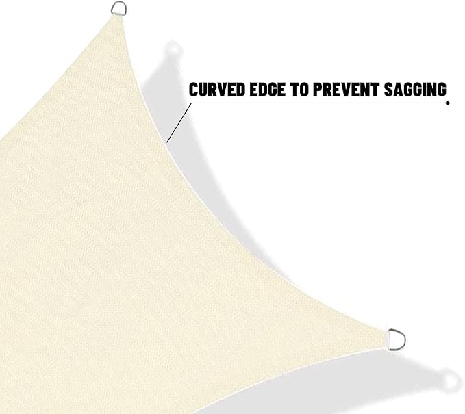 SUNNY GUARD Custom Size 18'x26'x26' Triangle Butter Cream UV Block Sunshade - Image 7