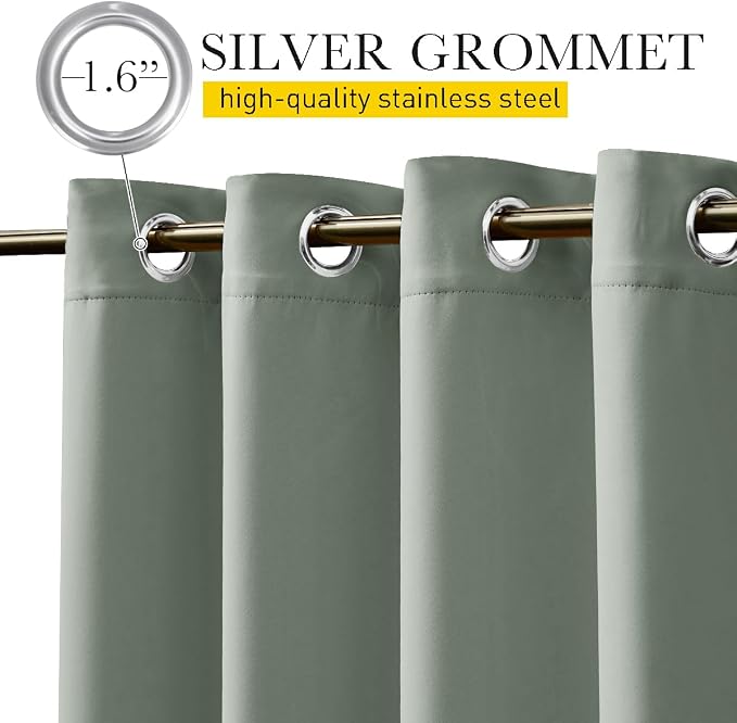 NICETOWN 2 Panels Waterproof Outdoor Curtains Fixed Grommet & Back Tab on Top & - Image 5