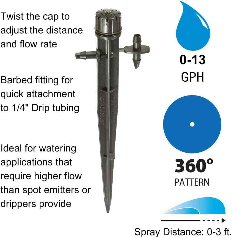 Rain Bird MBF4PKS Drip Micro-Bubbler, Full Circle, 4-Pack