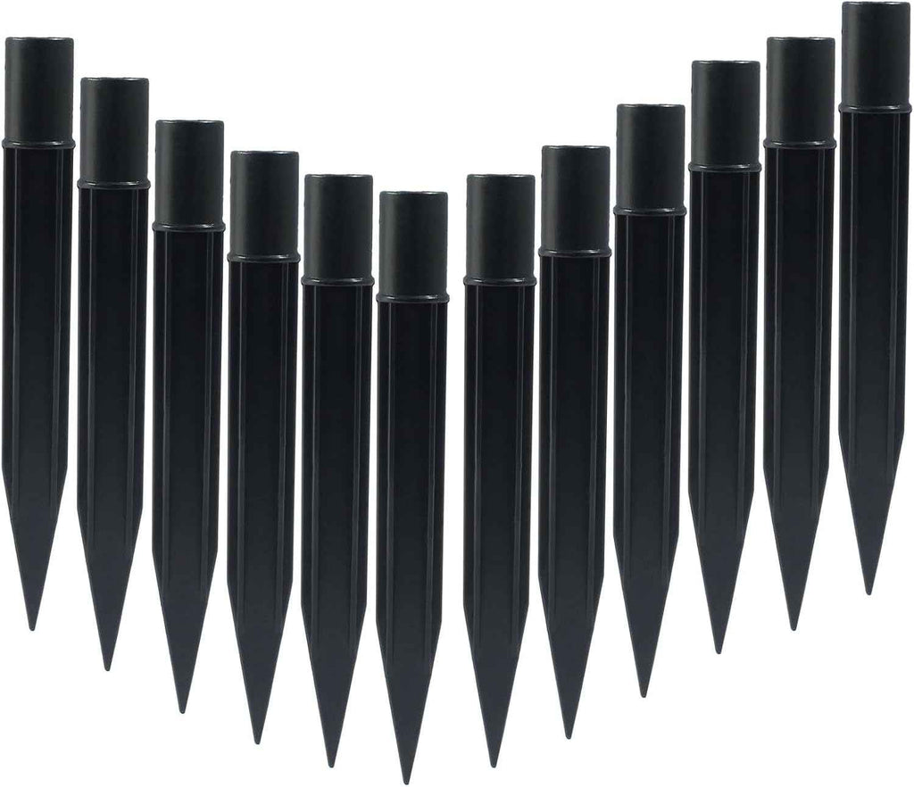 12Pcs Solar Lights Spikes, 8.25 Inch Torch Stake | Plastic Lights Replacement Stakes, For Garden Lights Landscape Yard Pathway Patio Lamps Pole, Inside Diameter 0.85 Inches