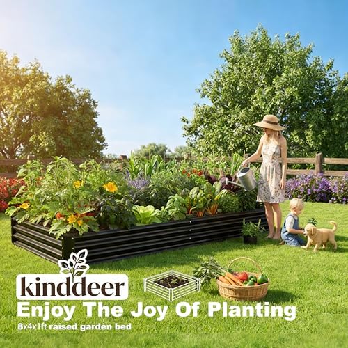 8x4x1ft(2 Pack) Raised Garden Bed Kit, Galvanized Planter Garden Boxes