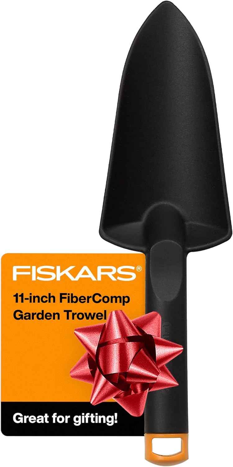 Fiskars FiberComp Hand Trowel, Gardening Hand Tool for Yard & Lawn Care | For Digging & Turning Soil, Lightweight & Rustproof Fiber Composite, Hang Hole for Storage, Gardening Hand Tools