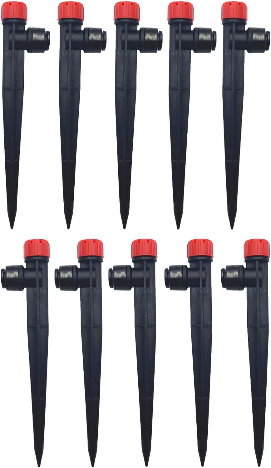 10Pcs Professional 360 Degree Rotating Watering Irrigation Sprinkler Sprayer Stake Connector Farm Greenhouse Plant Drought Plant Irrigation