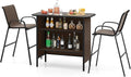 Tangkula 3 Piece Outdoor Bar Set, Patio Bar Height Table & Armchairs by TANGKULA