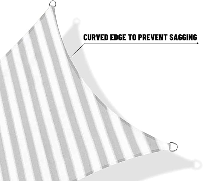 SUNNY GUARD Sun Shade Sail 8' x 10' Rectangle Grey-White UV Block Sunshade - Image 7
