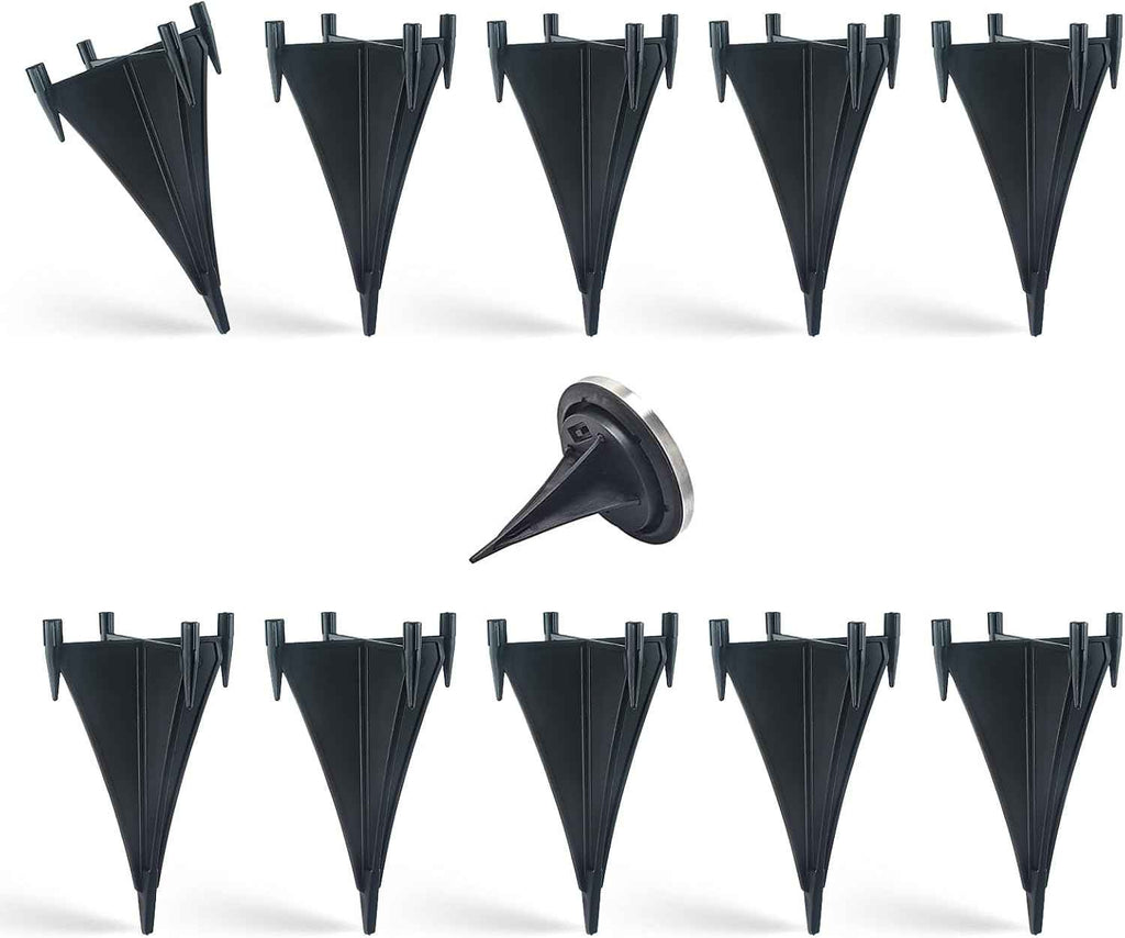 10 Pack Solar Light Replacement Stakes - Reinforced Plastic Ground Spikes for Solar Pathway Disk Lights, Garden Glass Ball Outdoor Lights - Secure Anchor Post for Landscape Lighting Accessories