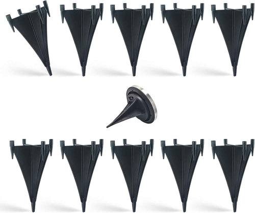 10 Pack Solar Light Replacement Stakes - Reinforced Plastic Ground Spikes for Solar Pathway Disk Lights, Garden Glass Ball Outdoor Lights - Secure Anchor Post for Landscape Lighting Accessories