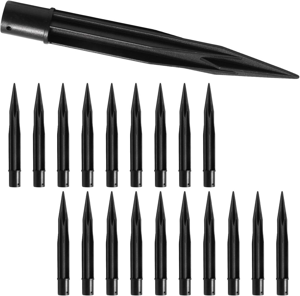 20PCS Solar Light Spikes Christmas Plastic Torch Lights Spikes for Outdoor Yard Garden, I.D.0.37 Inch/9.5MM, O.D 0.62 inch/15.75 MM, 5.71inch/14.5cm Long Replacement Stake for Solar Lights Pegs