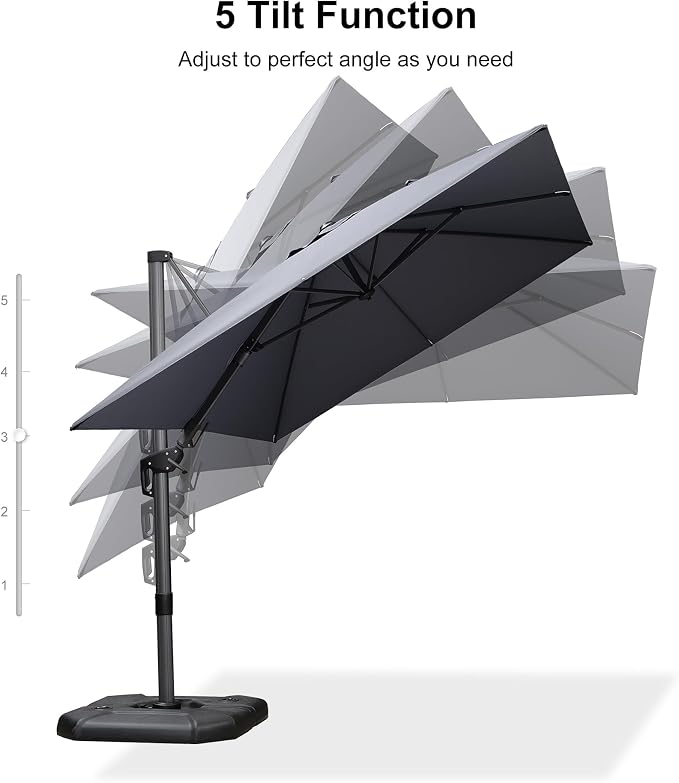 PURPLE LEAF 8' X 11' Left-right Tilt Patio Umbrella Outdoor Cantilever Swivel - Image 8