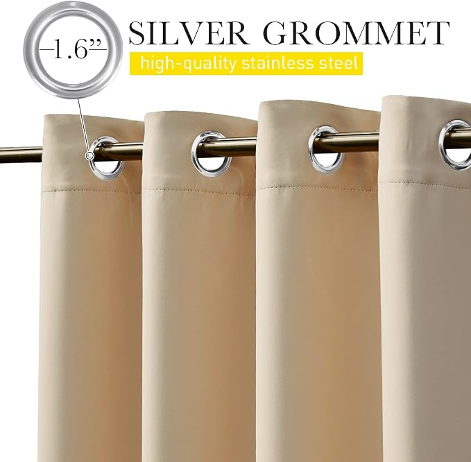 NICETOWN 2 Panels Weighted Blackout Curtains - Image 2