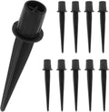 RTNLIT Metal Solar Light Stakes Replacement, Outdoor Ground Spikes for Garden Landscape Yard Pathway Patio Lamp Pole, 0.75 x 5.3 inch (Pack of 10, Black)