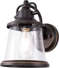 GRUENLICH Outdoor Wall Light Fixture, Seeded Glass, Oil Rubbed Bronze | Large Exterior Porch Light Wall Sconce Lantern for House, Patio, Garage, Anti-rust Metal, Waterproof, E26 Socket