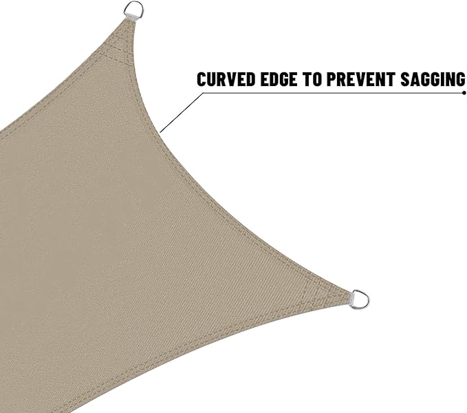 LOVE STORY Right Triangle 5'x6'x7.8' Waterproof Sun Shade Sail Canopy UV Block - Image 7