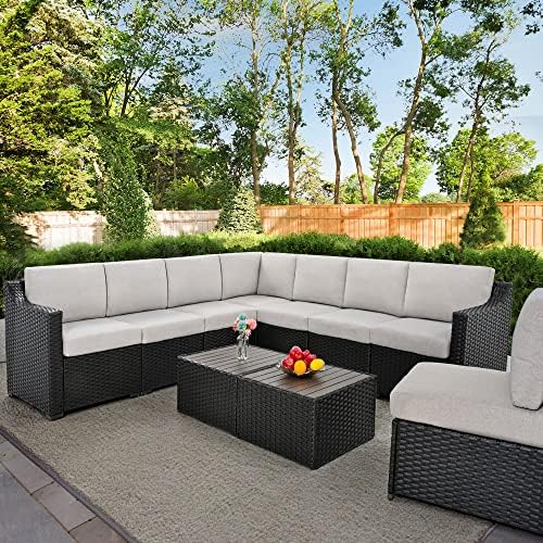 HAPPATIO 10 Piece Patio Conversation Set,All-Weather Patio Furniture