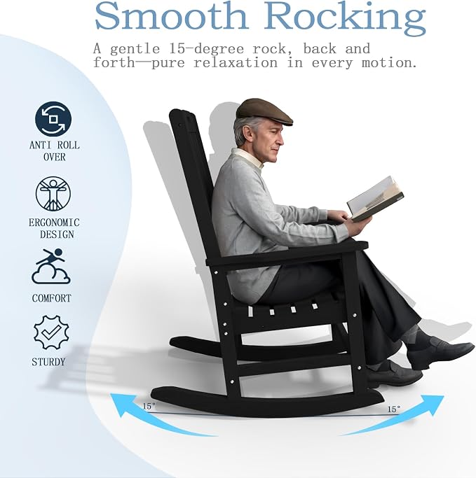 Oversized Rocking Chair Set of 4, Outdoor Rocking Chair - Image 10