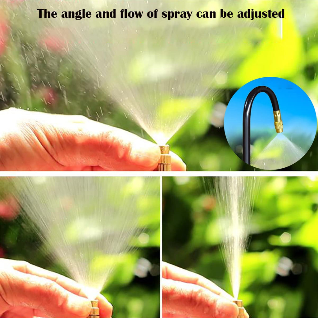 CESFONJER 5M PE Air Hose Pipe Tube Kit, with 6 Pcs Quick Sprinkler Head Universal Adjustment, Watering and Flower Watering Irrigation Micro Spray New Nozzle and 10 Pcs Air Push Quick Fittings