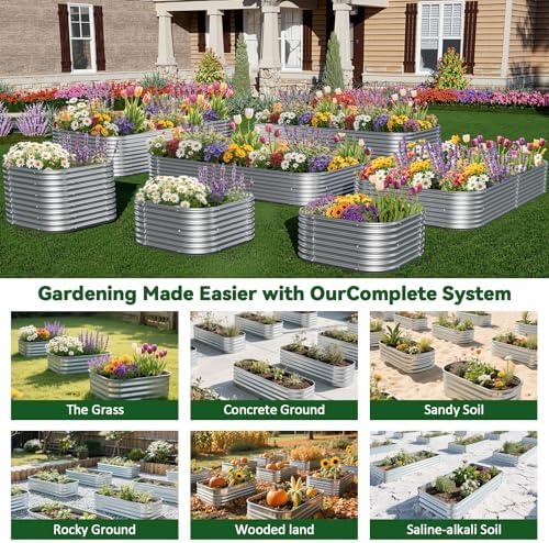2 Pack Tall 6x3FT Corrugated Galvanized Steel Raised Garden Bed