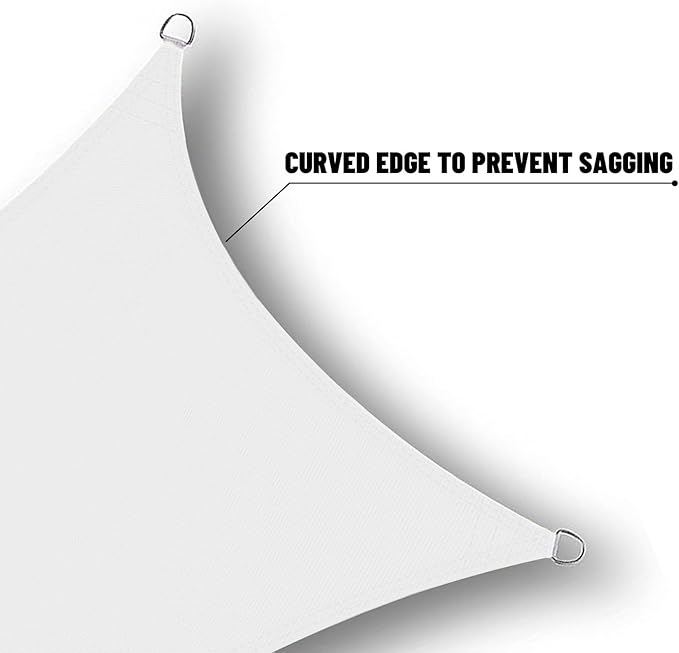 SUNNY GUARD Waterproof Sun Shade Sail 9'x18'x20.1' White Right Triangle UV - Image 5