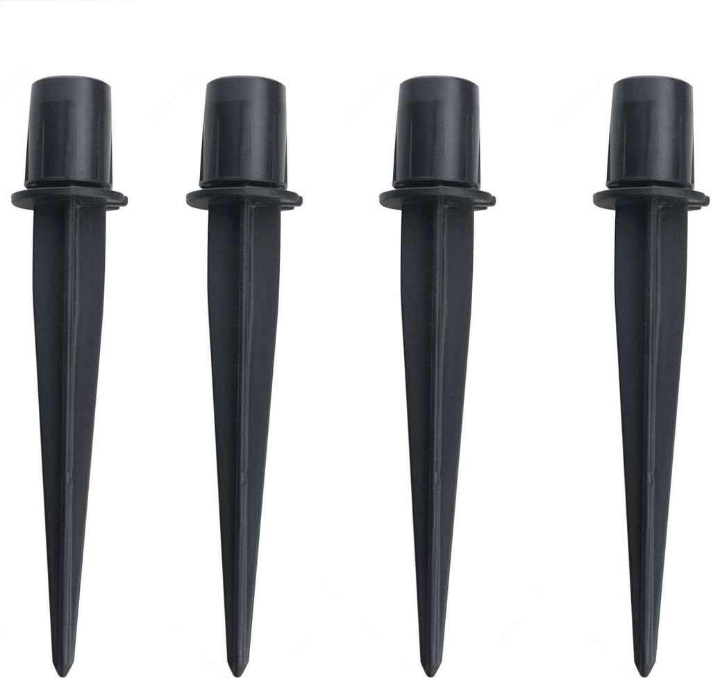 CHENJIN 4PCS Outdoor Lighting Fixture Fixed Legs 5.34x0.83in inch Tent Ground Legs Lawn Garden Park Ground Pole Solar Light Replacement Stake Ground Stake Accessory Black