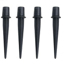 CHENJIN 4PCS Outdoor Lighting Fixture Fixed Legs 5.34x0.83in inch Tent Ground Legs Lawn Garden Park Ground Pole Solar Light Replacement Stake Ground Stake Accessory Black