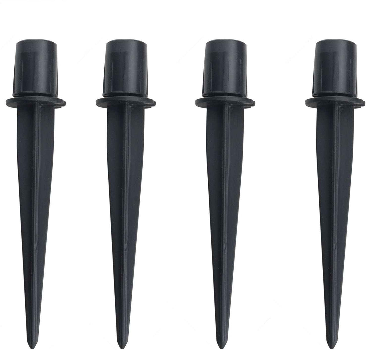 CHENJIN 4PCS Outdoor Lighting Fixture Fixed Legs 5.34x0.83in inch Tent Ground Legs Lawn Garden Park Ground Pole Solar Light Replacement Stake Ground Stake Accessory Black