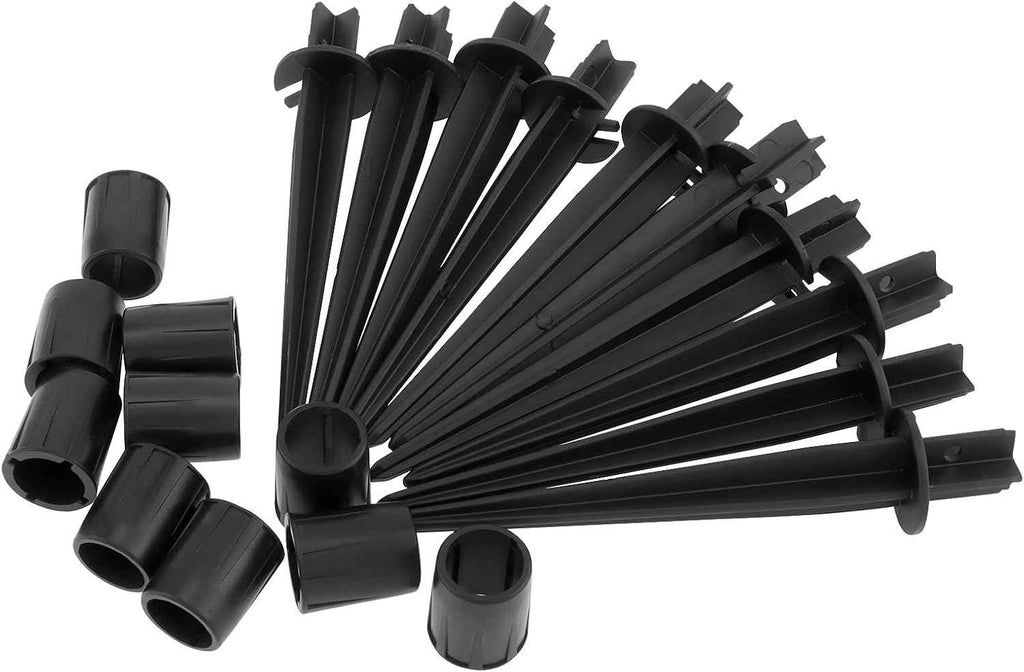 RTNLIT Metal Solar Light Stakes Replacement, Outdoor Ground Spikes for Garden Landscape Yard Pathway Patio Lamp Pole, 0.75 x 5.3 inch (Pack of 10, Black)