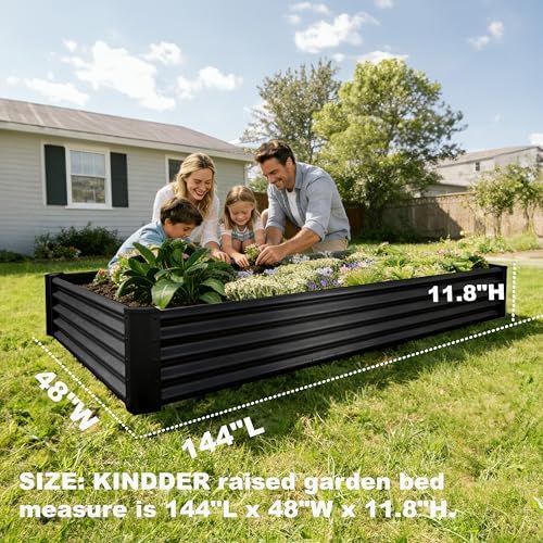 8x4x1ft(2 Pack) Raised Garden Bed Kit, Galvanized Planter Garden Boxes