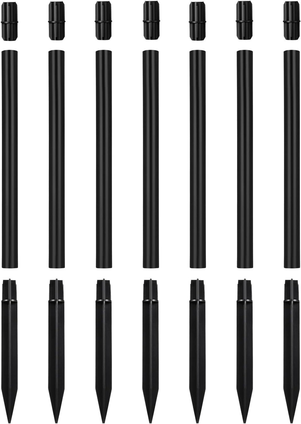 Uonlytech 8 Sets Pathway Extension Garden Solar Plastic Ground Outdoor Landscaping Spike Spikes Connectors Part for Lights Stakes Patio Tube Replacement Landscape Yard Light Torch with