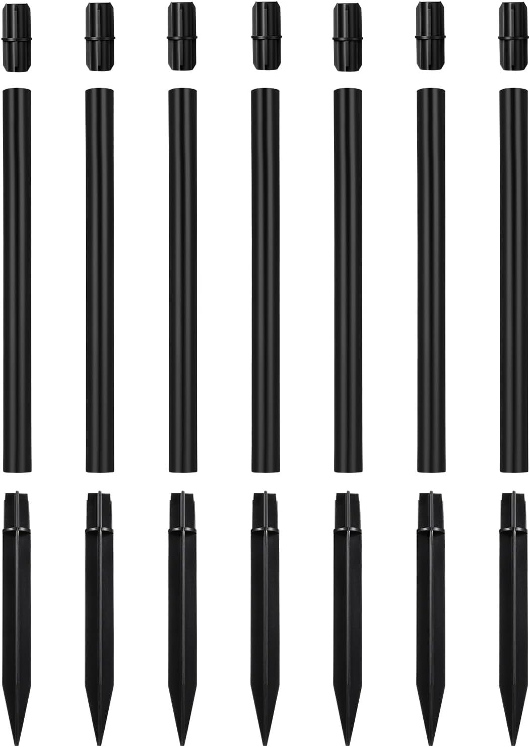 Uonlytech 8 Sets Pathway Extension Garden Solar Plastic Ground Outdoor Landscaping Spike Spikes Connectors Part for Lights Stakes Patio Tube Replacement Landscape Yard Light Torch with