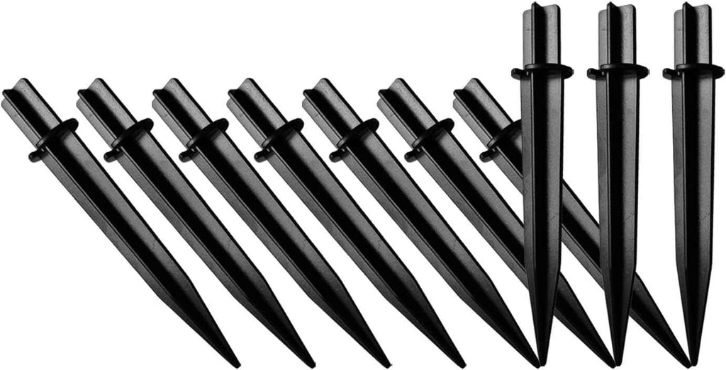 10 Pack Replacement Solar Light Stakes,0.49" ABS Plastic Reinforced Ground Spikes Fit for Pole Inner Diameter 0.49" to 0.5" - for Outdoor Lawn Pathway Christmas Solar Light Yard Garden Decor