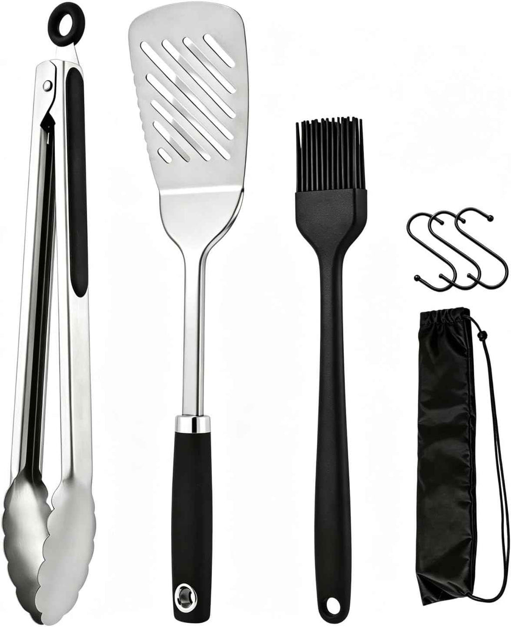 3-Piece Stainless Steel Grill Accessories, Heavy Duty Grill Tools Set, Dishwasher Safe