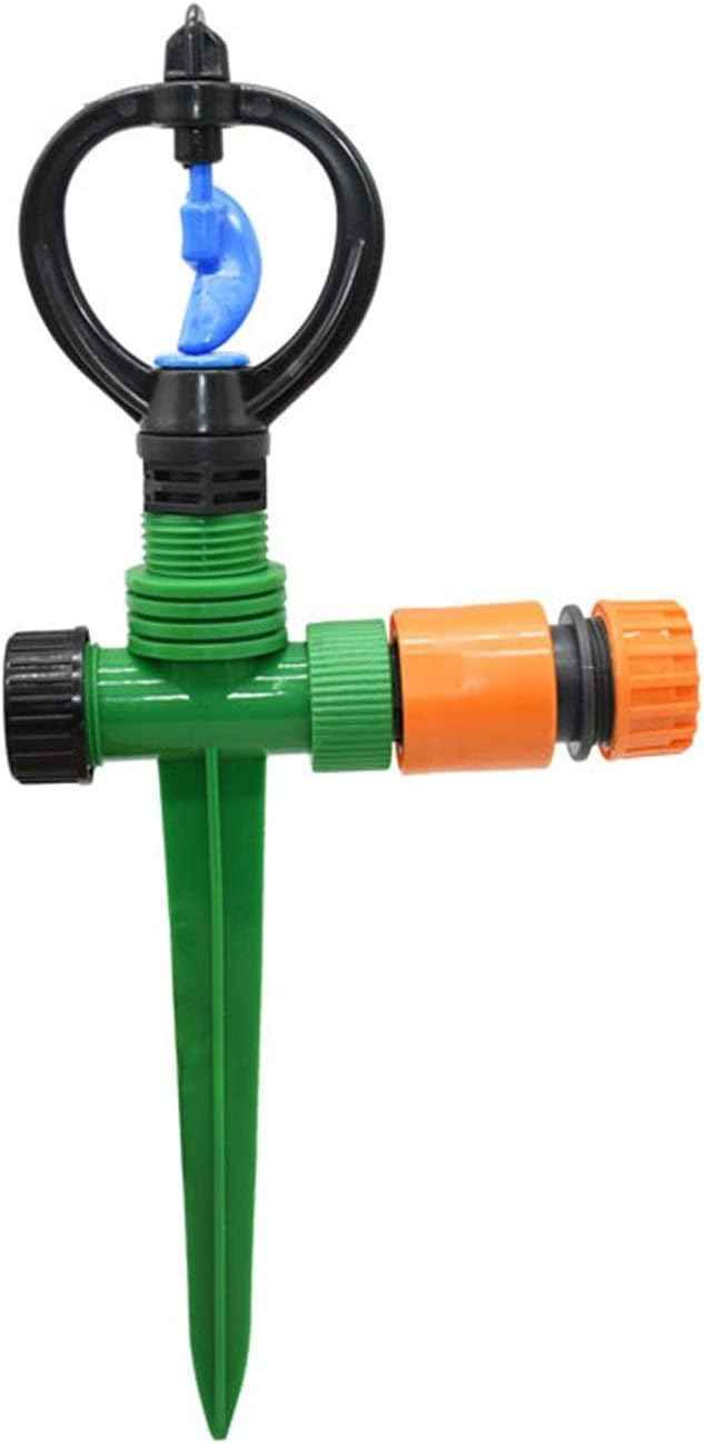 Hose Connector Rotary Garden Lawn Sprinkler with Stand Rotary Sprinkler Head Gardening Watering Gardening Water Irrigation 1PC (Color : 3I4 Hose)
