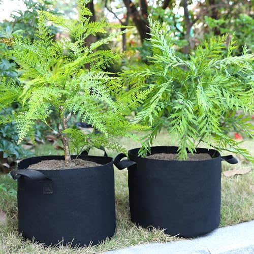 12-Pack 10 Gallon Plant Grow Bags, Heavy Duty Aeration Fabric Pots with Handles for Garden and Planting