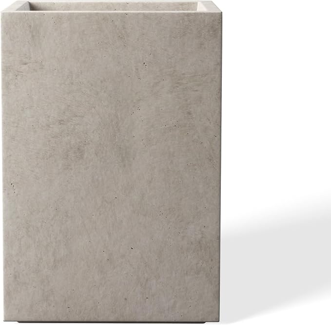 Kante 15.7" H Tall Rectangular Concrete Planters, Outdoor Indoor Lightweight by Kante