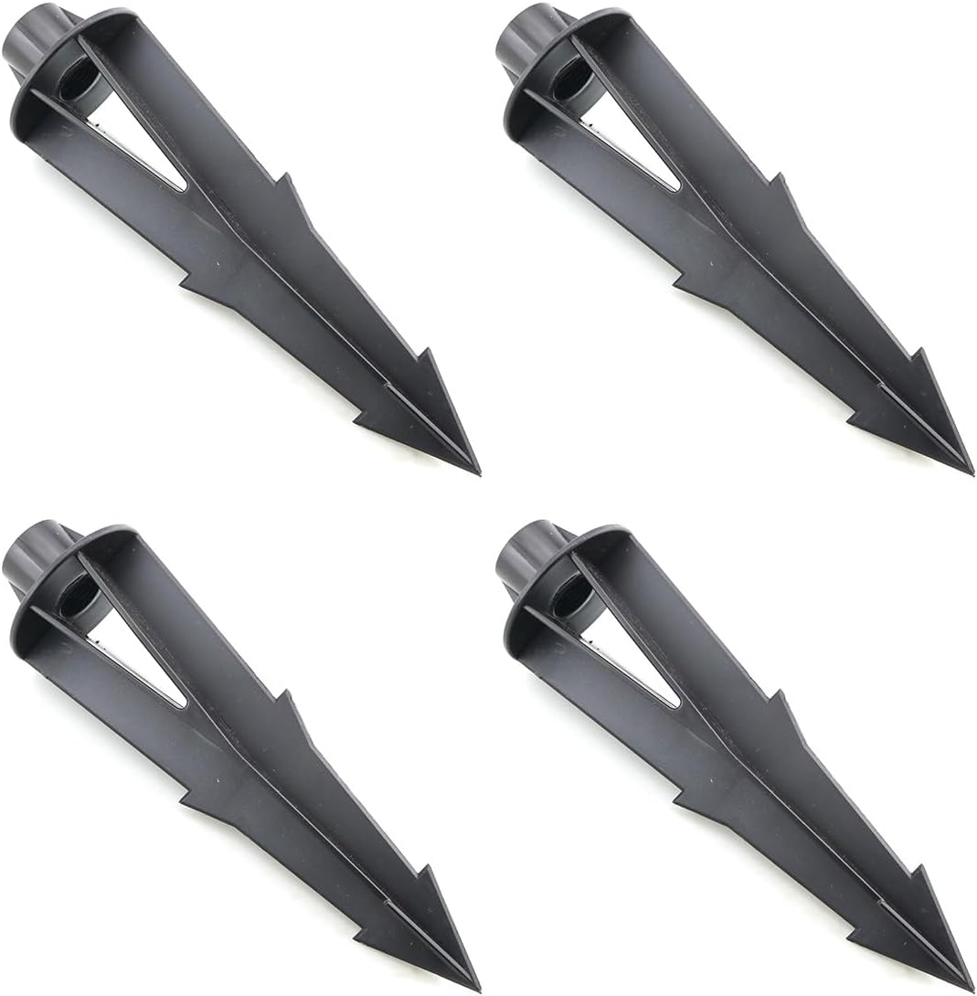 ZYAMY 4PCS Lawn Light Ground Stakes Replacement Landscape Lighting Ground Spikes Heavy Duty Plastic Light Poles for Outdoor Low Voltage Landscape Spotlights with 1/2-14NPT Thread Brown