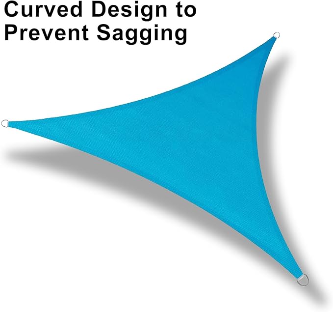 LOVE STORY Custom Size 7'x9'x11.4' Turquoise Blue Sun Shade Sail Right Triangle - Image 6