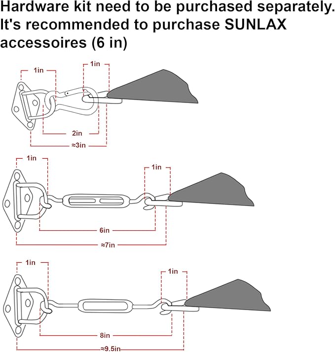 SUNLAX Sun Shade Sail 13' x 13' x 13' Silver Grey Triangle Canopy Sail Shade - Image 3