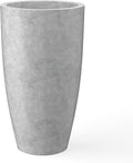 Kante 23.6" H Natural Concrete Finish Concrete Tall Planters Large Outdoor by Kante