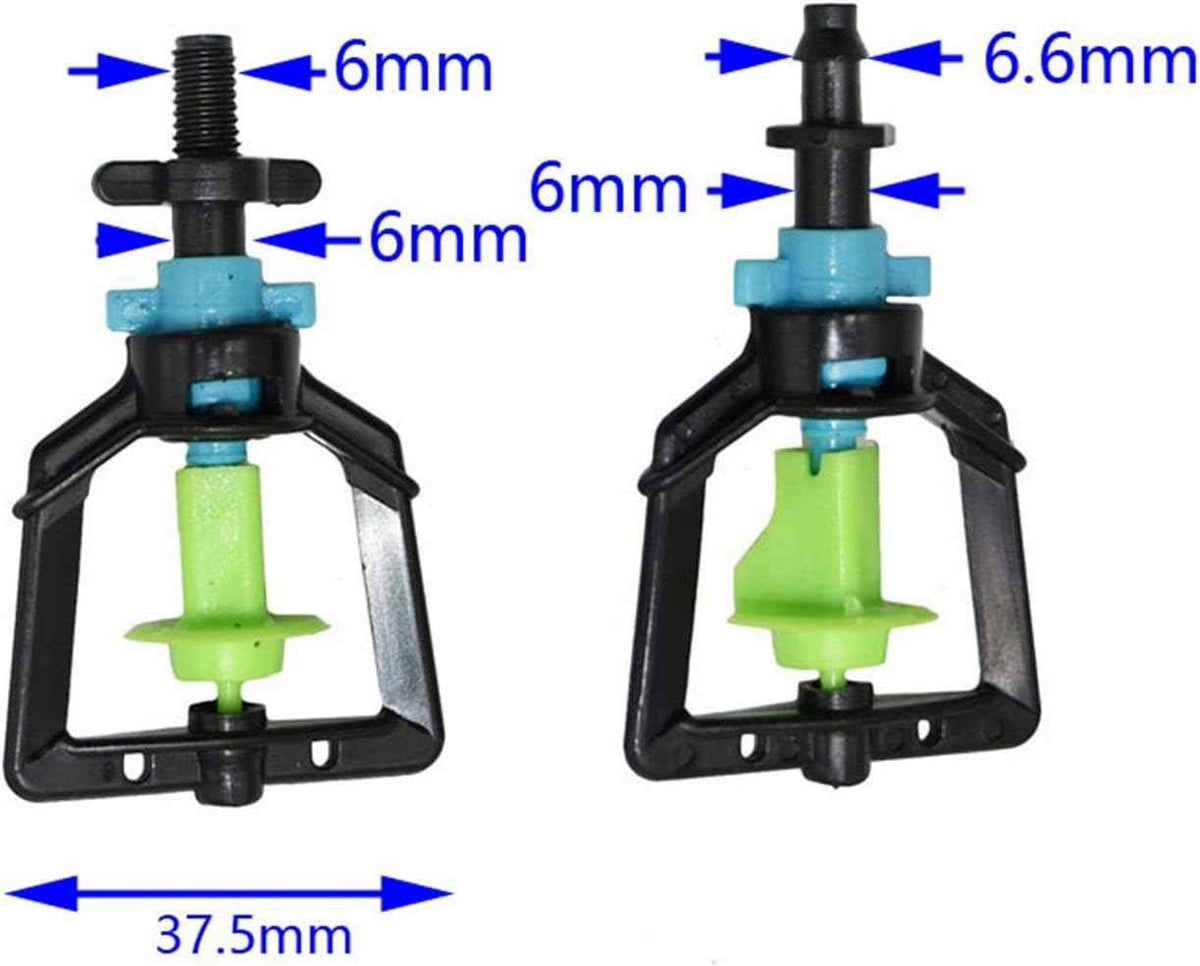 Hose Fittings Greenhouse Hanging Rotary Refraction Sprinkler Head with Threaded Barb Joint Garden Watering 360 Degree Irrigation 10pcs (Color : Barb)