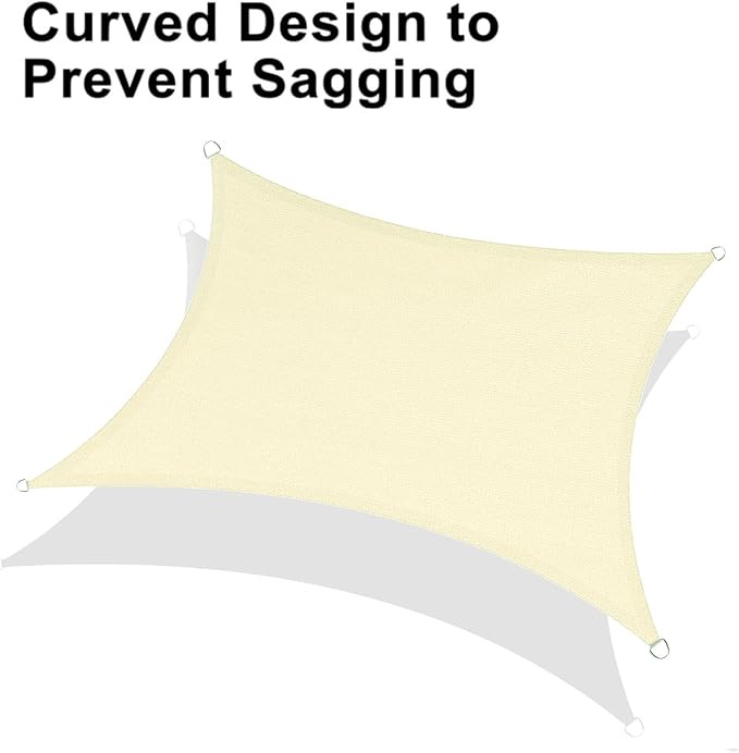 LOVE STORY Custom Size 7'x9' Butter Cream Sun Shade Sail Rectangle UV Block - Image 6