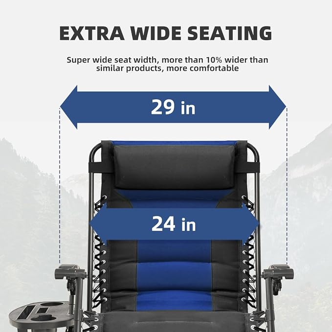 Zero Gravity Chair Oversized Folding Recliner XL, Padded Anti Gravity Lounge - Image 5