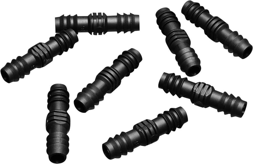 Maitys 8 Pcs 1/2 Inch Soaker Hose Connectors for Drip Irrigation,Elbow | Soaker Hose Repair Kit, Barb Inline Coupler, Plastic Durable, Fits Pipes with an Inner Diameter of 13 Mm, Easy to Install